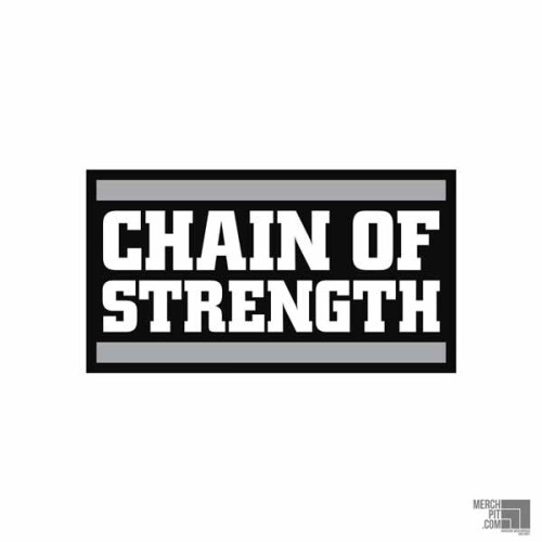 CHAIN OF STRENGTH Band Logo Square Greyscaled Sticker