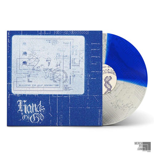 HANDS OF GOD ´Blueprint For Self Destruction´ Half Blue Half Clear Split Vinyl