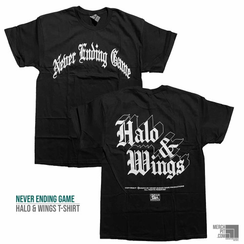 NEVER ENDING GAME ´Halo & Wings´ - Black T-Shirt