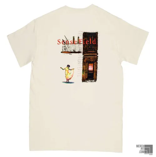 SENSE FIELD ´Building´ Natural T-Shirt - Back