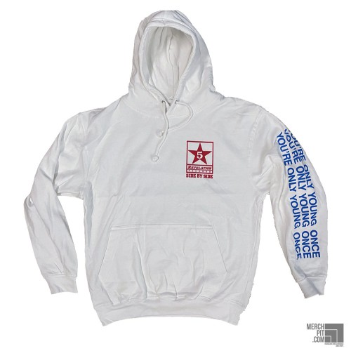 SIDE BY SIDE ´You're Only Young Once´ White Hoodie - Front