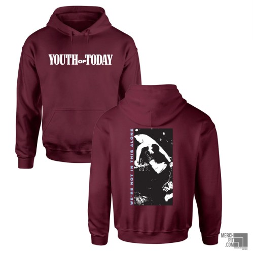YOUTH OF TODAY ´Were Not In this Alone´ (Maroon) Hooded Sweatshirt