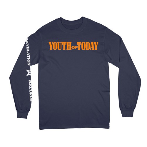 Youth Of Today - We're Not In This Alone Design Navy Blue Longsleeve Front
