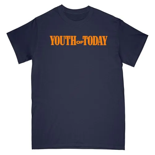 Vorderseite YOUTH OF TODAY ´We're Not In This Alone´ design auf Navy blauem T-Shirt