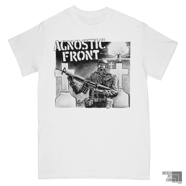 AGNOSTIC FRONT ´Gas Mask´ - White T-Shirt