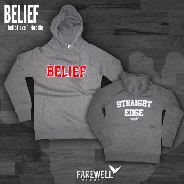 BELIEF ´Straight Edge´ - Sports Grey Hoodie