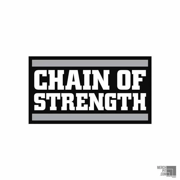 CHAIN OF STRENGTH Band Logo Rechteckig in Schwarz-Weiß