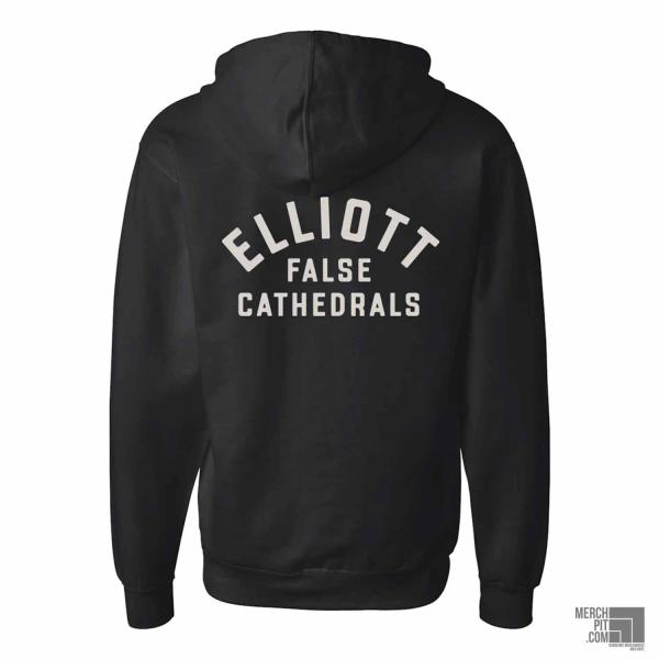 ELLIOTT ´False Cathedrals´ - Black Zipper Hooded Sweatshirt​ - Back