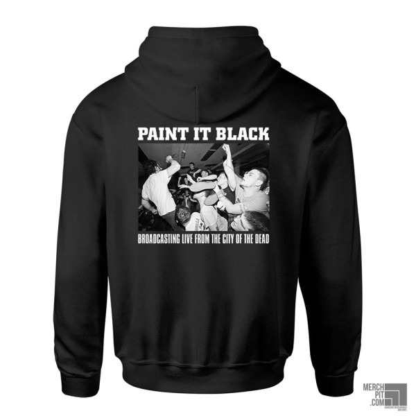 PAINT IT BLACK ´Broadcasting´ - Black Hooded Sweatshirt - Back