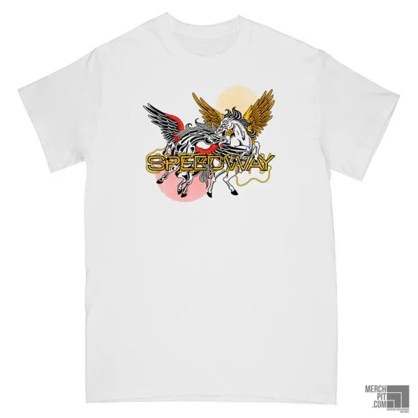 SPEEDWAY ´Pegasus Twins´ White T-Shirt - Front