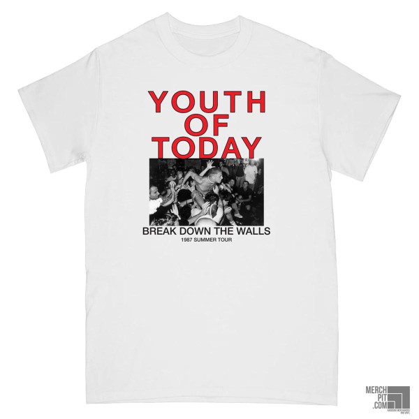 YOUTH OF TODAY ´Break Down The Walls - 1987 Summer Tour´ - White T-Shirt - Front
