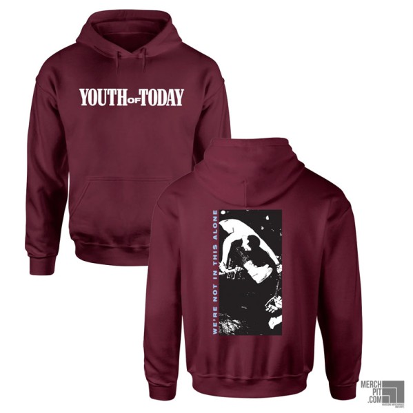 YOUTH OF TODAY ´Were Not In this Alone´ (Maroon) Hooded Sweatshirt